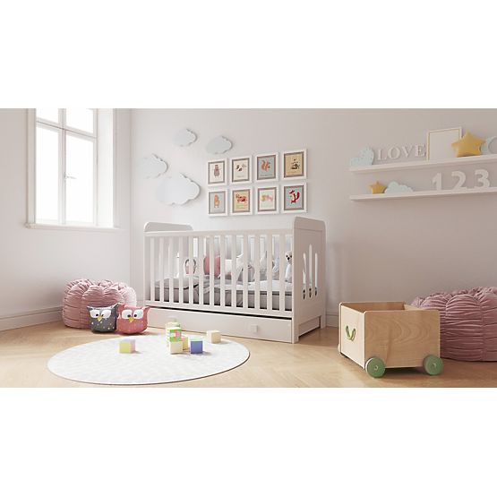 Pătuț pentru copii Zuza 140x70 cm cu latura canapelei