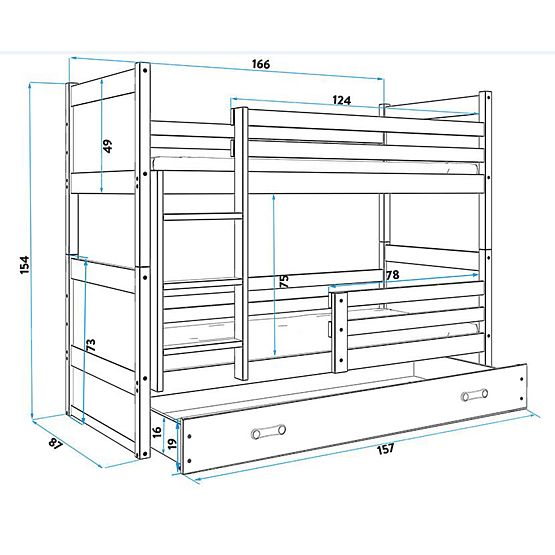 copii poveste pat stâncos - natural alb