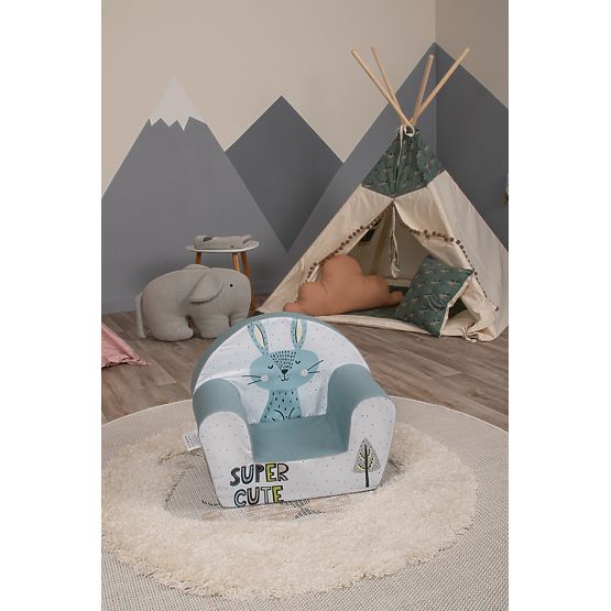 Scaun pentru copii Zajíc - gri-albastru-alb