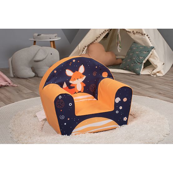 Scaun pentru copii Lišák - albastru-portocaliu