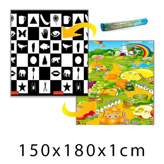copilăresc înspumat covor tablă de şah + fruct paradis 150x180x1 cm