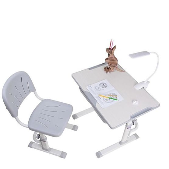 copilăresc scris masă + scaun Cubby de lup - gri