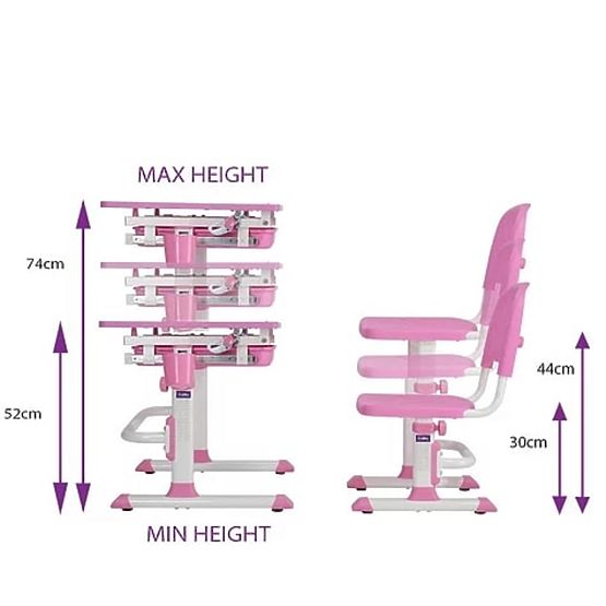 copilăresc scris masă + scaun Cubby de lup - roz