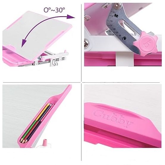 copilăresc scris masă + scaun Cubby de lup - roz