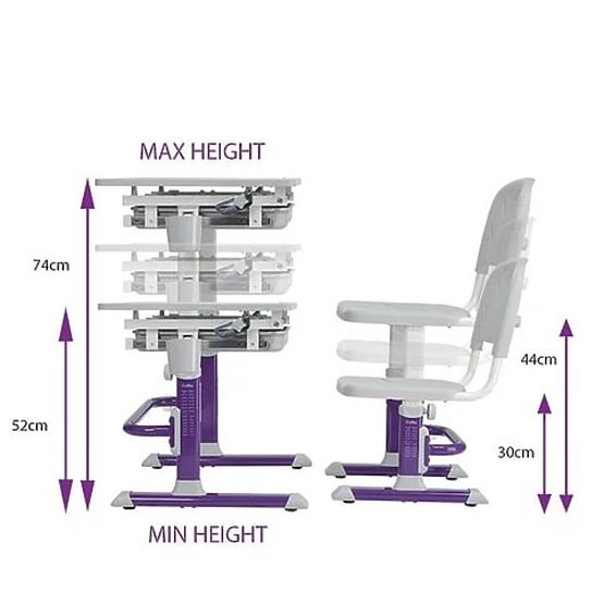 copilăresc scris masă + scaun Cubby de lup - violet