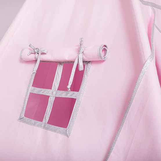 Cort cu pătură roz-argintie