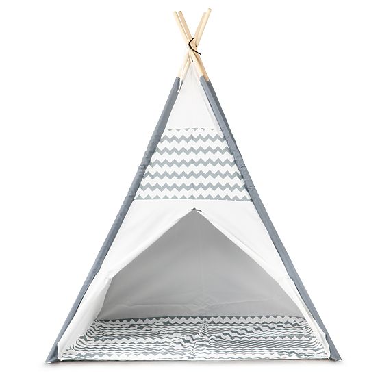 Cort pentru copii Teepee - gri-alb