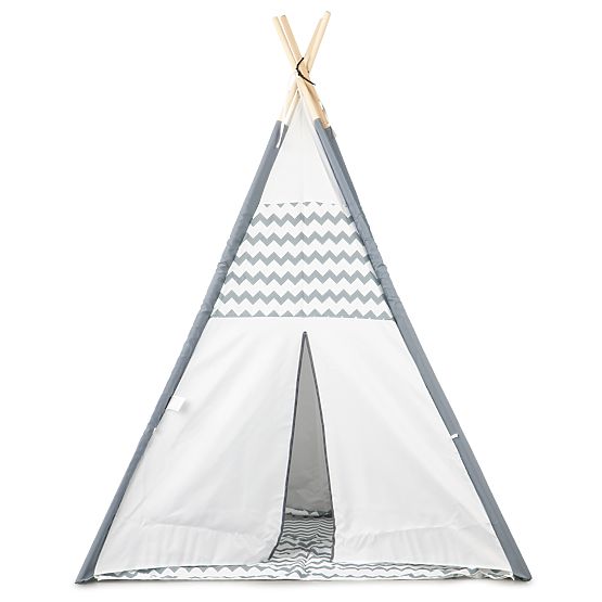 Cort pentru copii Teepee - gri-alb