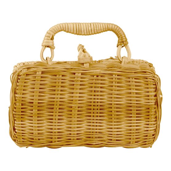 Coș mic de picnic pentru picioare cu vase colorate din ceramică