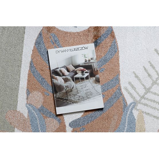 Covor BONO 8426 Jungle, animale sălbatice crem / auriu închis