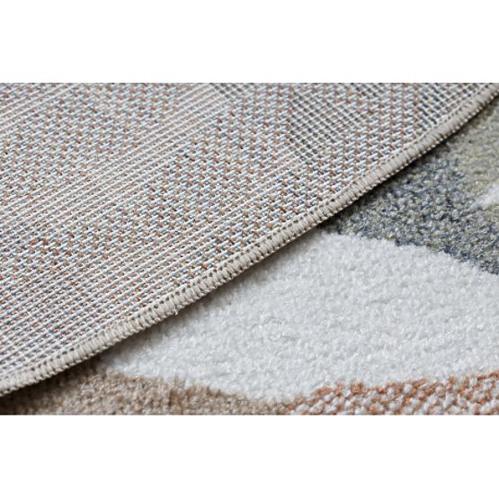 Covor BONO 8426 rotund Jungle, animale sălbatice crem / auriu închis