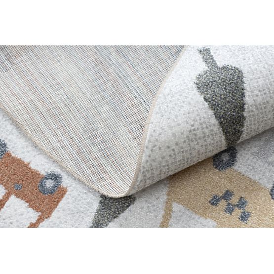 Covor BONO 8436 rotund Mașini, străzi crem / gri deschis