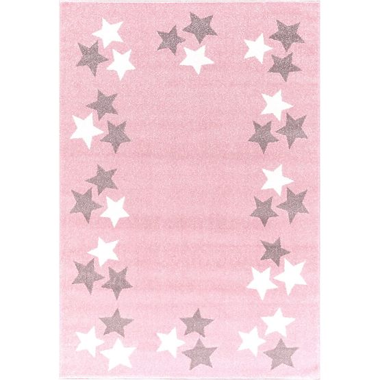 Covor copii BORDERSTAR – roz/gri