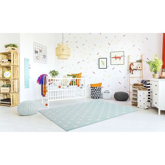 Covor copii cu cerculețe – verde mentă