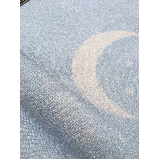 Covor copii cu mesaj inscripționat – albastru-dechis/alb