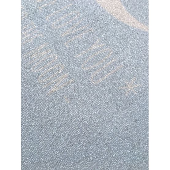 Covor copii cu mesaj inscripționat – albastru-dechis/alb