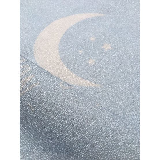 Covor copii cu mesaj inscripționat – albastru-dechis/alb