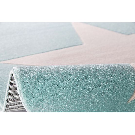 Covor copii cu stele – verde mentă/alb