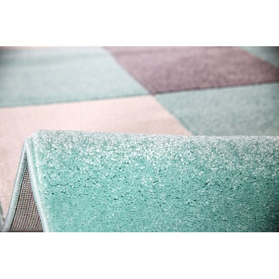 Covor copii – model cu pătrate verde mentă