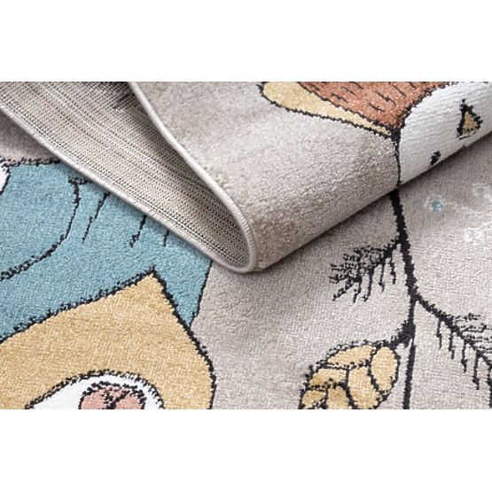 Covor FUN Forester pentru copii, animale, pădure bej