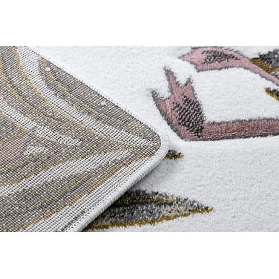 Covor GRĂDINĂ, FLAMINGO, FRUNZE DE MONSTERA, crem