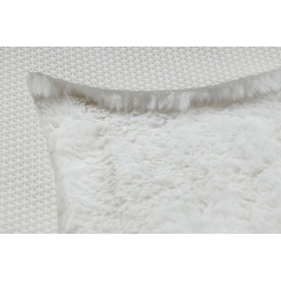 Covor lavabil SHAPE 3106 Floare Shaggy - fildeș plușat, antiderapant