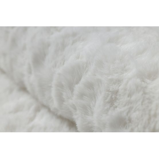 Covor lavabil SHAPE 3106 Floare Shaggy - fildeș plușat, antiderapant