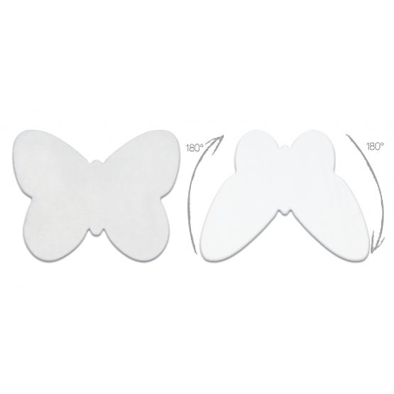 Covor lavabil SHAPE 3150 Fluture Shaggy - fildeș pufos, antiderapant