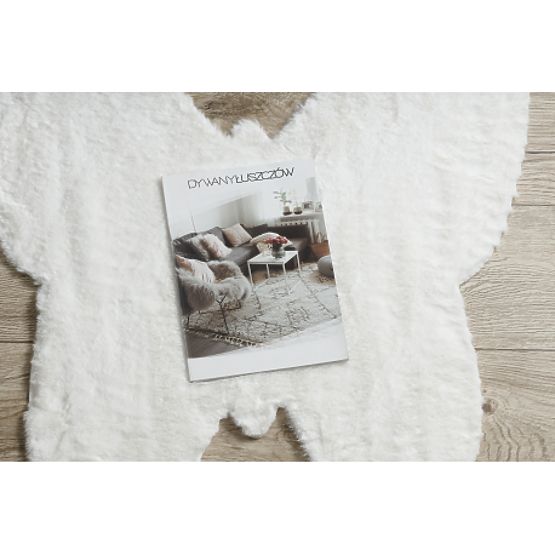 Covor lavabil SHAPE 3150 Fluture Shaggy - fildeș pufos, antiderapant