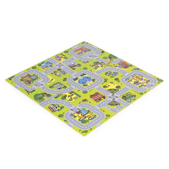 Covor mare din spumă EVA pentru copii Oraș 90,5x90,5 cm 21 bucăți ECOTOYS