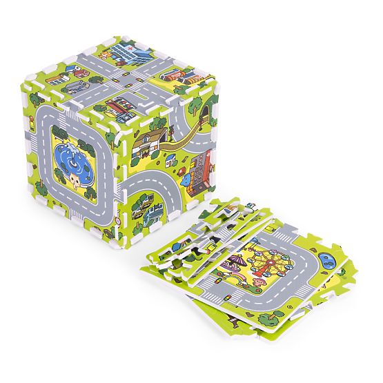 Covor mare din spumă EVA pentru copii Oraș 90,5x90,5 cm 21 bucăți ECOTOYS