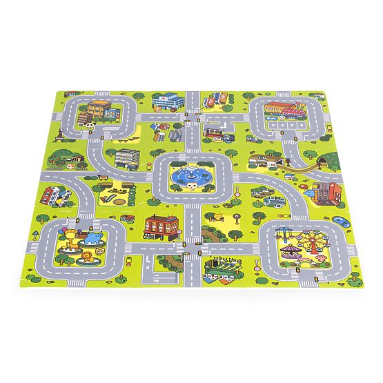 Covor mare din spumă EVA pentru copii Oraș 90,5x90,5 cm 21 bucăți ECOTOYS