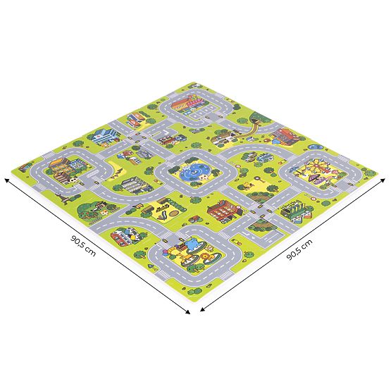 Covor mare din spumă EVA pentru copii Oraș 90,5x90,5 cm 21 bucăți ECOTOYS
