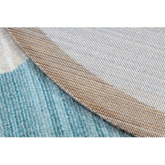 Covor modern pentru copii TOYS 75322 URSULEȚ, formă neregulată, albastru, turcoaz, crem