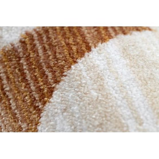 Covor modern pentru copii TOYS 75323 URSULEȚ, formă neregulată, crem, roșu fucsia