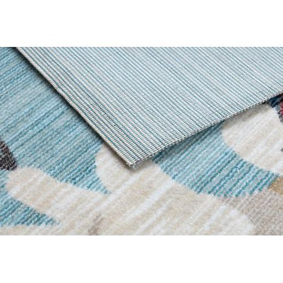 Covor modern pentru copii TOYS 75328 CLOWN, formă neregulată, albastru, turcoaz, roșu fucsia