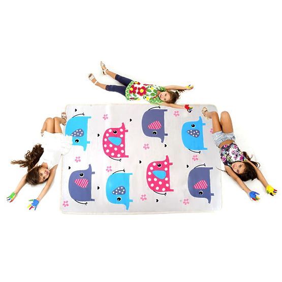 Covor pentru copii de la Soft Owl – Elefanti fericiti