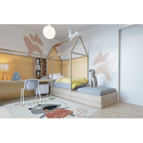 Covor pentru copii – model cu șoarece crem