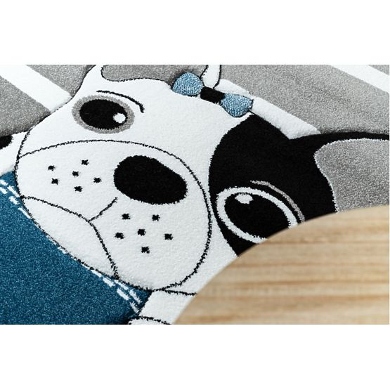 Covor pentru copii PETIT - Bulldog - gri-alb