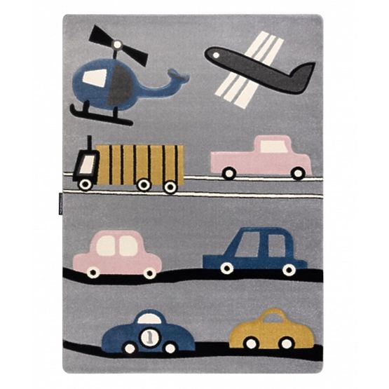 Covor pentru copii PETIT - Vehicule - gri