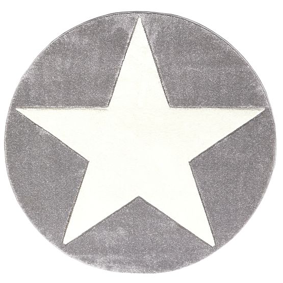 Covor pentru copii Stars-argintiu-gri/alb