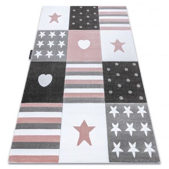 Covor PETIT MIC, INIMI, STELE, roz