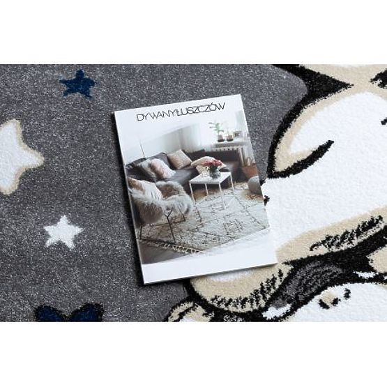 Covor rotund PETIT ELEFĂNȚEL, STELE, gri