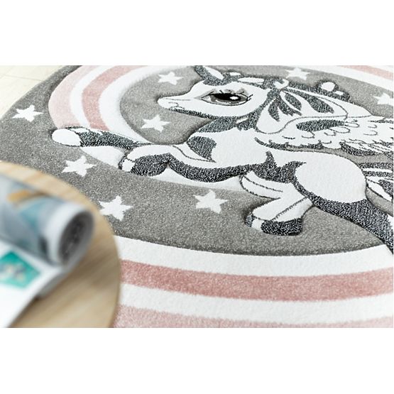 Covor rotund PETIT - Unicorn - gri