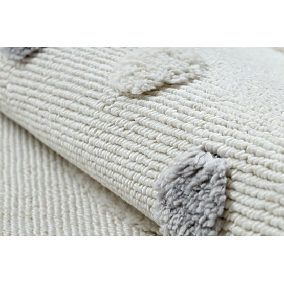 Covor rotund YOYO EY78 alb / bej - Nor, Curcubeu, puncte pentru copii, structural, senzorial cu fran