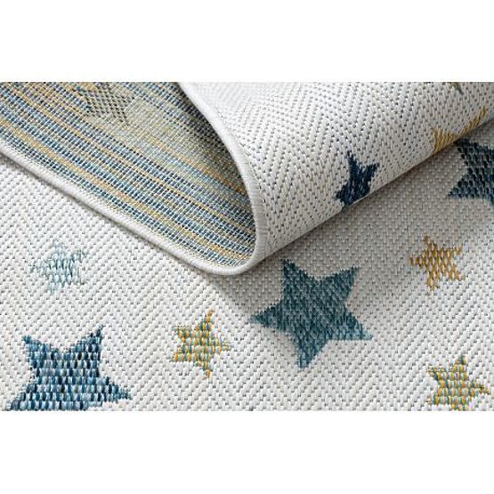 Covor SISAL COOPER Stele 22260 ecru / albastru închis