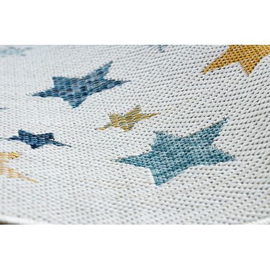 Covor SISAL COOPER Stele 22260 ecru / albastru închis