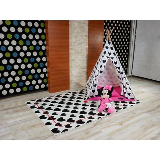 Covor SKETCH - F755 crem/negru - inimă