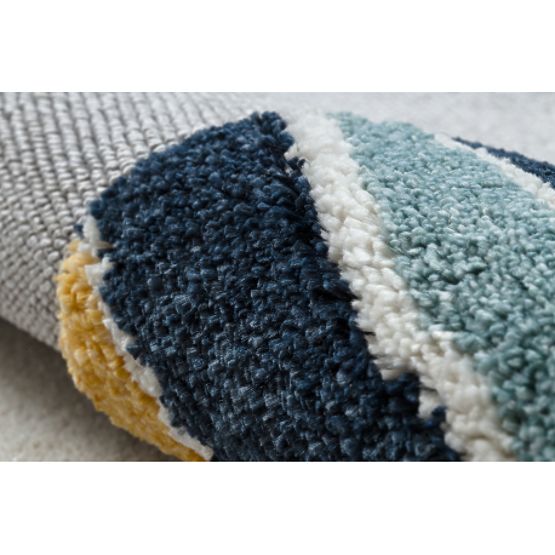 Covor YOYO GD50 gri/alb - Ursuleț pentru copii, structural, senzorial cu ciucuri