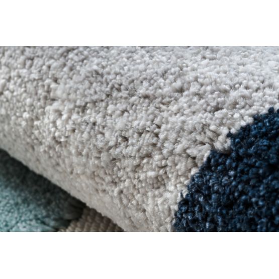 Covor YOYO GD59 alb / gri - Pisicuță pentru copii, structural, senzorial cu Franjuri